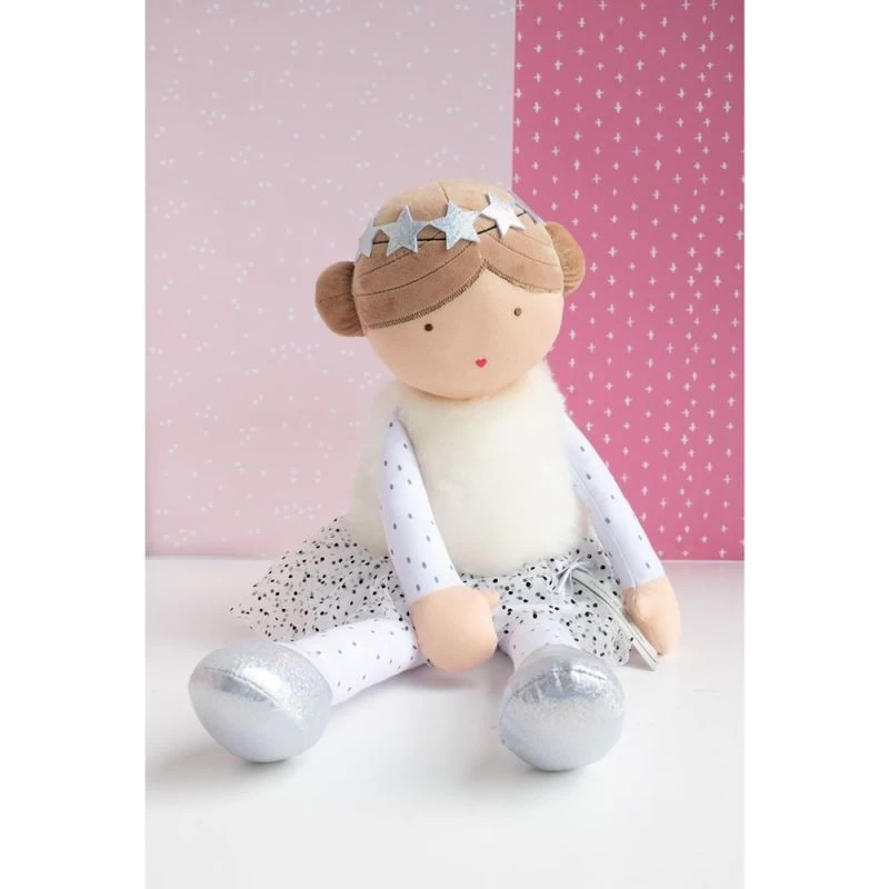 Doudou Et Compagnie - Demoiselle Précieuse Agathe Poupée Pois Noir 60 Cm 2 Doudou Et Compagnie - Demoiselle Précieuse Agathe Poupée Pois Noir 60 Cm – Image 2