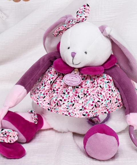 Peluche D'activités Cerise Le Lapin Rose - 30 Cm 2 Peluche D'activités Cerise Le Lapin Rose - 30 Cm – Image 2