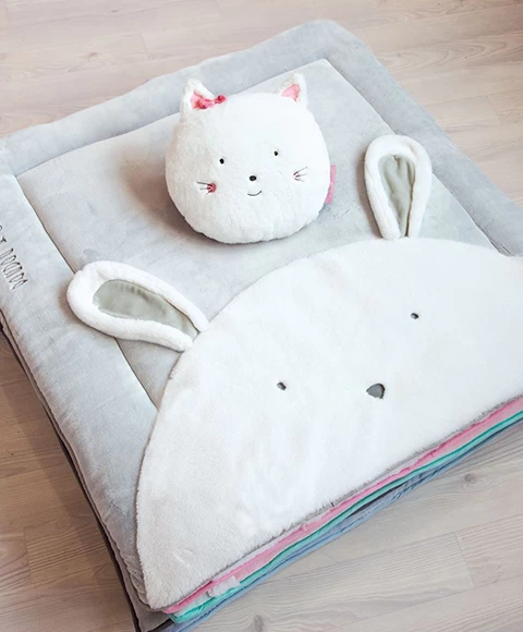 Tapis De Parc Lapin- Gris Perle - 100 X 100 Cm 2 Tapis De Parc Lapin- Gris Perle - 100 X 100 Cm – Image 2