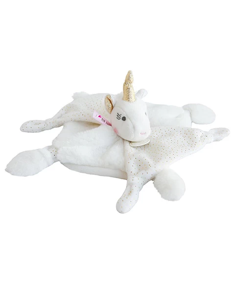 Doudou Plat Licorne Blanche - 22 Cm 2 Doudou Plat Licorne Blanche - 22 Cm – Image 2