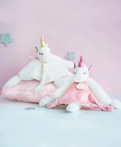 Doudou Plat Licorne Blanche - 22 Cm 4 Doudou Plat Licorne Blanche - 22 Cm – Image 4