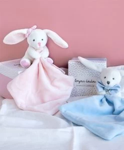 Doudou Mouchoir Lapin Rose - 10 Cm - Boite Fleur -Doudou et Compagnie Promos Magasin DC3337 4