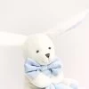 Doudou Mouchoir Lapin Bleu - 10 Cm - Boite Fleur