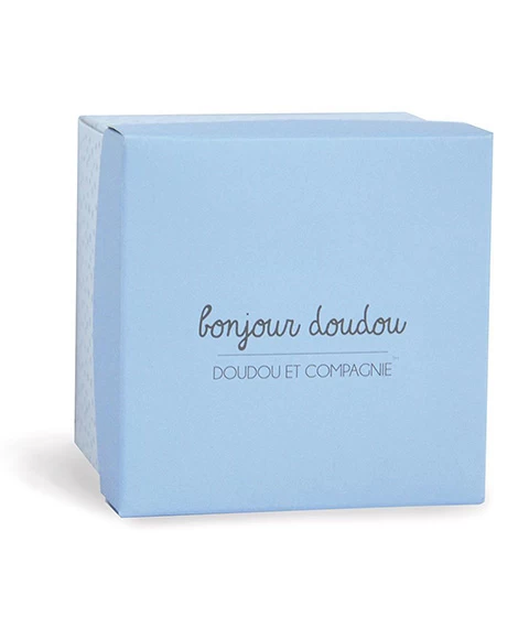 Doudou Mouchoir Lapin Bleu - 10 Cm - Boite Fleur 4 Doudou Mouchoir Lapin Bleu - 10 Cm - Boite Fleur – Image 4