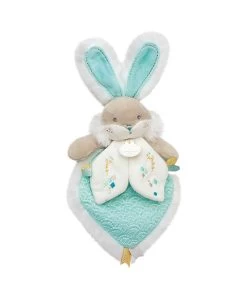 Doudou Plat Lapin De Sucre Vert -24 Cm