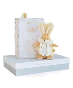 Coffret Cadeau Naissance Lapin De Sucre Blanc + Protège Carnet De Santé