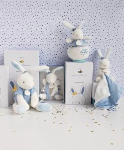 Mini Doudou Attache Sucette Lapin Matelot Bleu - 15 Cm -Doudou et Compagnie Promos Magasin DC3511 3