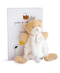Doudou Attache Sucette Ours Petit Roi Marron - 15 Cm