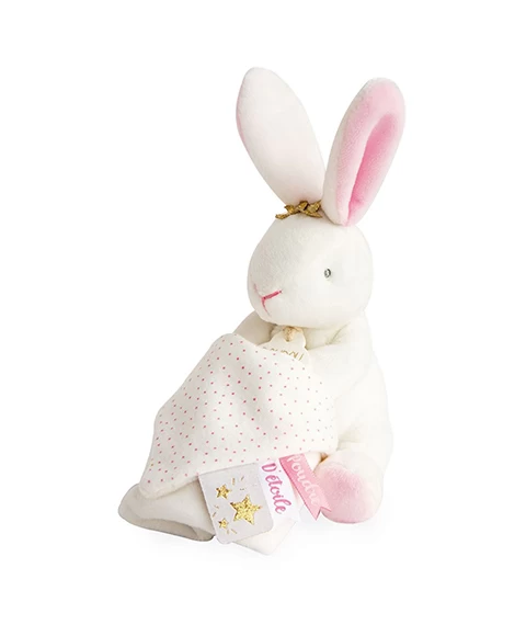 Doudou Lapin Mouchoir Rose Lapin étoile - 10 Cm 2 Doudou Lapin Mouchoir Rose Lapin étoile - 10 Cm – Image 2