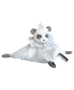 Doudou Plat Panda Gris - Attrape-rêves - 20 Cm