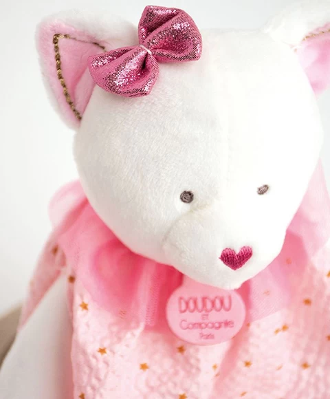 Peluche Chat Rose Avec Doudou- Attrape-rêves - 28 Cm 1 Peluche Chat Rose Avec Doudou- Attrape-rêves - 28 Cm
