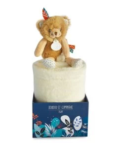 Couverture Bébé En Polaire Avec Doudou Ours - 70 X 100 Cm
