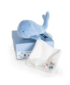 Baleine Doudou Bebe Bleue - 15 Cm