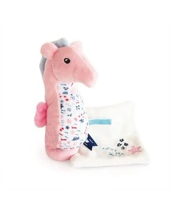 Hippocampe En Peluche Rose Avec Doudou - 17cm