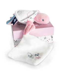 Peluche Tortue Doudou Bébé Rose - 16cm