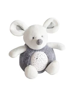 Veilleuse Musicale Et Lumineuse Souris Grise - 20 Cm