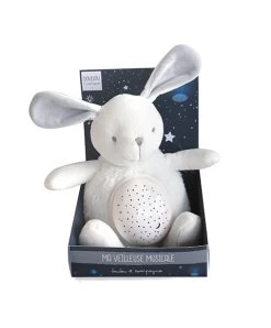 Veilleuse Musicale Et Lumineuse Lapin Blanc - 20 Cm