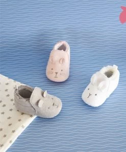 Coffret Chaussons Bébé Gris - 0/6mois -Doudou et Compagnie Promos Magasin DC3709 2