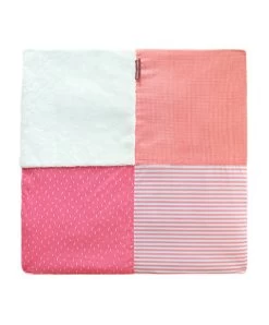 Tapis D'éveil Bébé - Corail / Blanc - 100 X 100 Cm