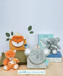 Sac à Dos Bebe Renard - 20 X 20 X 10 Cm - Unicef -Doudou et Compagnie Promos Magasin DC3831 2