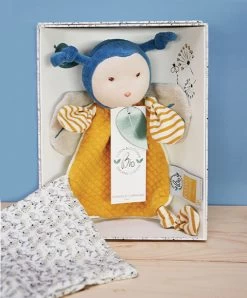 Doudou Attache Sucette Abeille Pollen En Coton BIO - 17cm