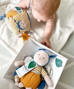 Doudou Attache Sucette Abeille Pollen En Coton BIO - 17cm -Doudou et Compagnie Promos Magasin DC3847 4