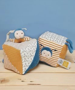 Cube D'activités Pollen L'abeille En Coton BIO 10 X 10 Cm