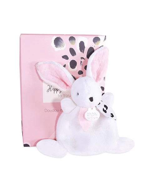 Coffret Mini Doudou Lapin Rose - Happy Blush - 17 Cm 2 Coffret Mini Doudou Lapin Rose - Happy Blush - 17 Cm – Image 2