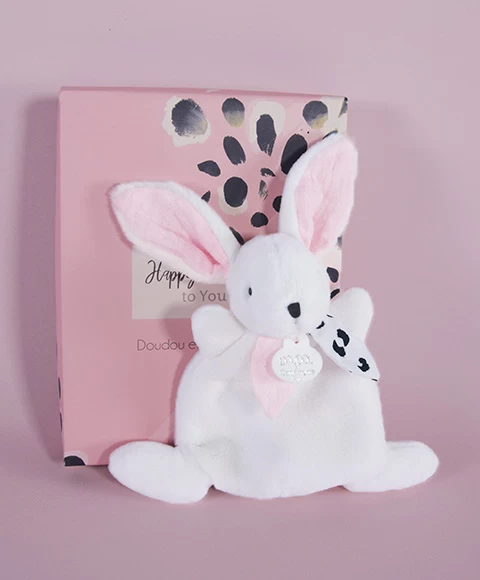 Coffret Mini Doudou Lapin Rose - Happy Blush - 17 Cm 1 Coffret Mini Doudou Lapin Rose - Happy Blush - 17 Cm