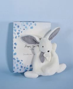 Coffret Mini Doudou Lapin Bleu - Happy Glossy - 17 Cm