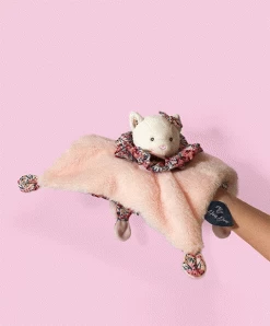 Doudou Chat Rose - Cocon - Balle D'éveil - 3 EN 1