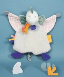 Doudou Plat Dinosaure Vert Filou - 25cm