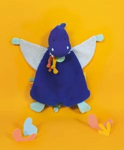 Doudou Plat Dinosaure Bleu Sashou - 25cm -Doudou et Compagnie Promos Magasin DC3942 3