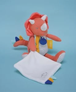 Peluche De Dinosaure Orange Avec Doudou -Lou - 25 Cm