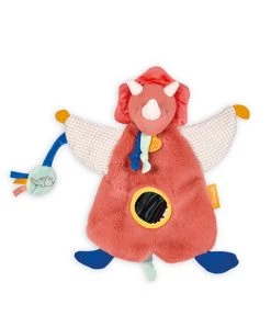 Doudou Marionnette D'éveil Dinosaure Orange Lou - 25 Cm
