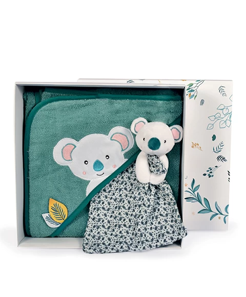 Coffret Cadeau Cape De Bain Et Doudou Yoca Le Koala - 80 X 80 Cm 4 Coffret Cadeau Cape De Bain Et Doudou Yoca Le Koala - 80 X 80 Cm – Image 4