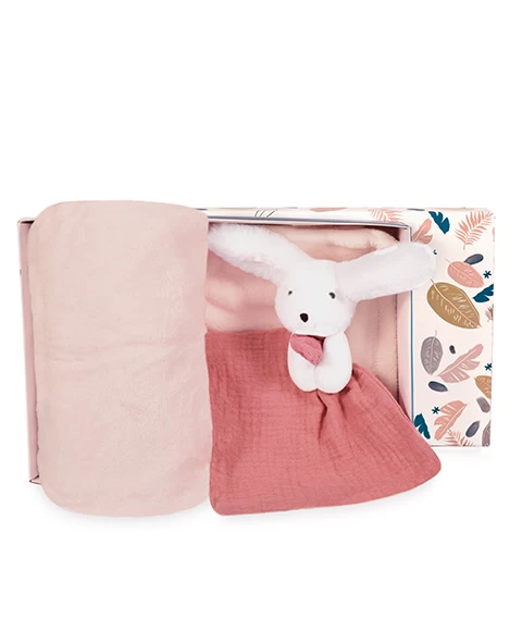 Coffret Cadeau Naissance Plaid Et Doudou Lapin Happy Boho - 70 X 100 Cm 2 Coffret Cadeau Naissance Plaid Et Doudou Lapin Happy Boho - 70 X 100 Cm – Image 2