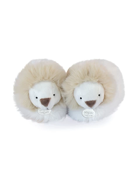 Chaussons Bébé En Peluche Lion - Unicef - 0-6mois 2 Chaussons Bébé En Peluche Lion - Unicef - 0-6mois – Image 2