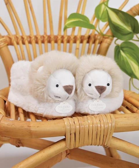 Chaussons Bébé En Peluche Lion - Unicef - 0-6mois 1 Chaussons Bébé En Peluche Lion - Unicef - 0-6mois