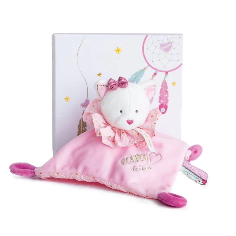 Doudou Et Compagnie - Attrape-rêve Doudou Chat Rose étoile 1 Doudou Et Compagnie - Attrape-rêve Doudou Chat Rose étoile