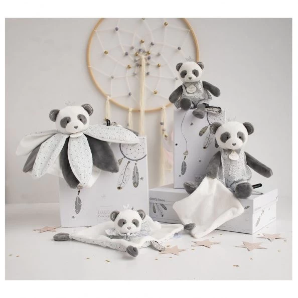 Doudou Et Compagnie - Attrape-rêve Doudou Pétale Panda Gris Blanc étoile 3 Doudou Et Compagnie - Attrape-rêve Doudou Pétale Panda Gris Blanc étoile – Image 3