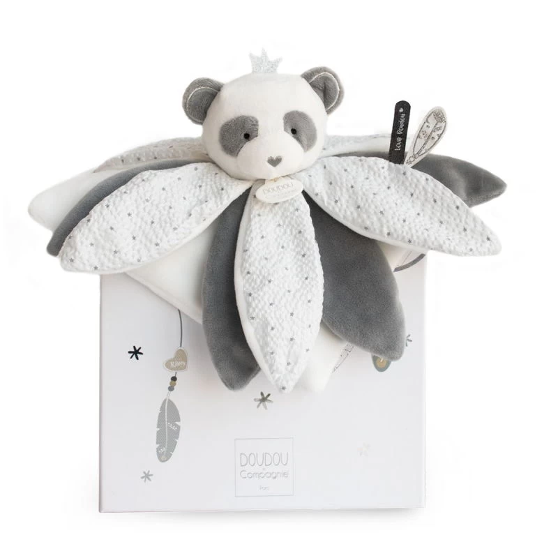 Doudou Et Compagnie - Attrape-rêve Doudou Pétale Panda Gris Blanc étoile 1 Doudou Et Compagnie - Attrape-rêve Doudou Pétale Panda Gris Blanc étoile