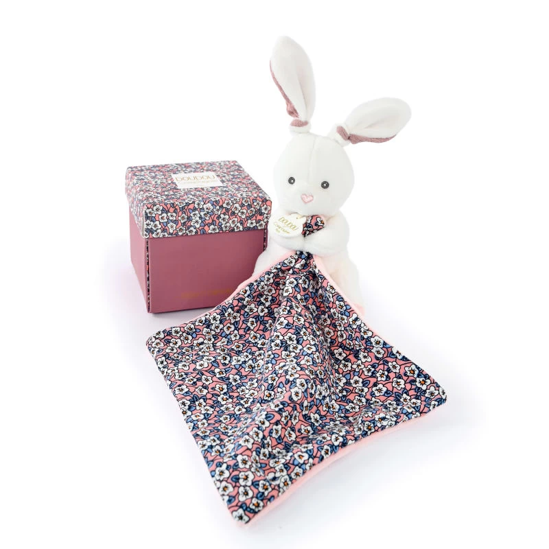 Doudou Et Compagnie - Boh'Aime - Peluche Avec Doudou Lapin Bleu Rose Blanc 1 Doudou Et Compagnie - Boh'Aime - Peluche Avec Doudou Lapin Bleu Rose Blanc