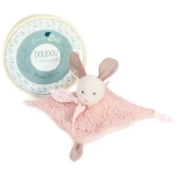 Doudou Et Compagnie - Botanic - Doudou Plat BIO Lapin Rose 25 Cm