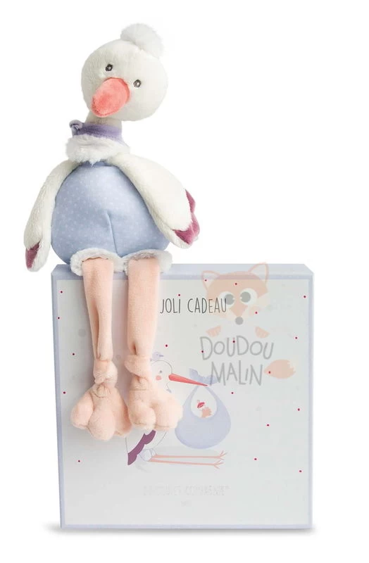 Doudou Et Compagnie - Cigogne Peluche Blanc Orange 1 Doudou Et Compagnie - Cigogne Peluche Blanc Orange
