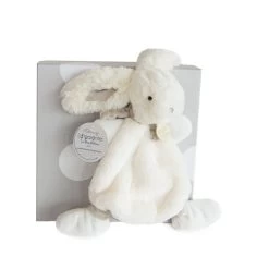 Doudou Et Compagnie - Lapin Bonbon Doudou Plat Taupe Blanc