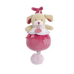 Peluche Musicale Chien Rose