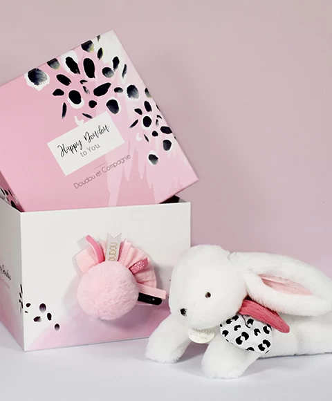 Coffret Pantin Lapin Rose - Happy Blush - 25 Cm 4 Coffret Pantin Lapin Rose - Happy Blush - 25 Cm – Image 4
