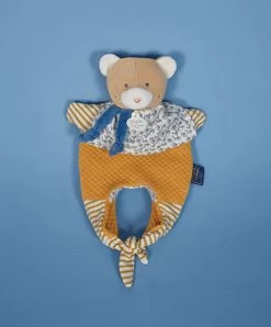 Doudou Ours Marionnette - Petit Sac - Amusette 3 EN 1