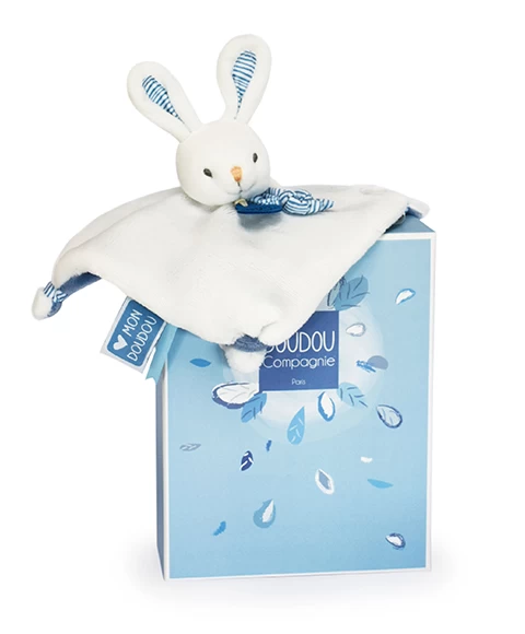 Mini Doudou Lapin Bleu - 20 Cm 1 Mini Doudou Lapin Bleu - 20 Cm